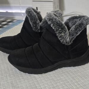 Ladies Warm Fuzzy Booties,nylon Snow Or Winter Boots